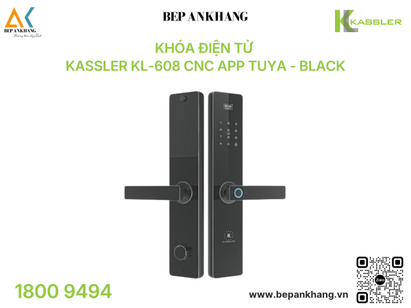 Khóa điện tử Kassler KL-608 CNC App Tuya - Black/ Copper